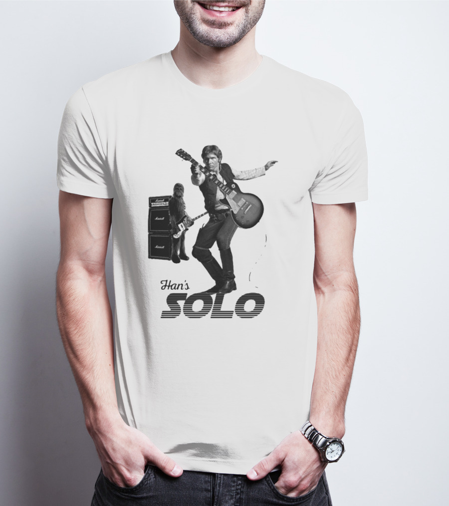 Han_s Solo Chewbacca Guitar Marshall Star Wars T-Shirt