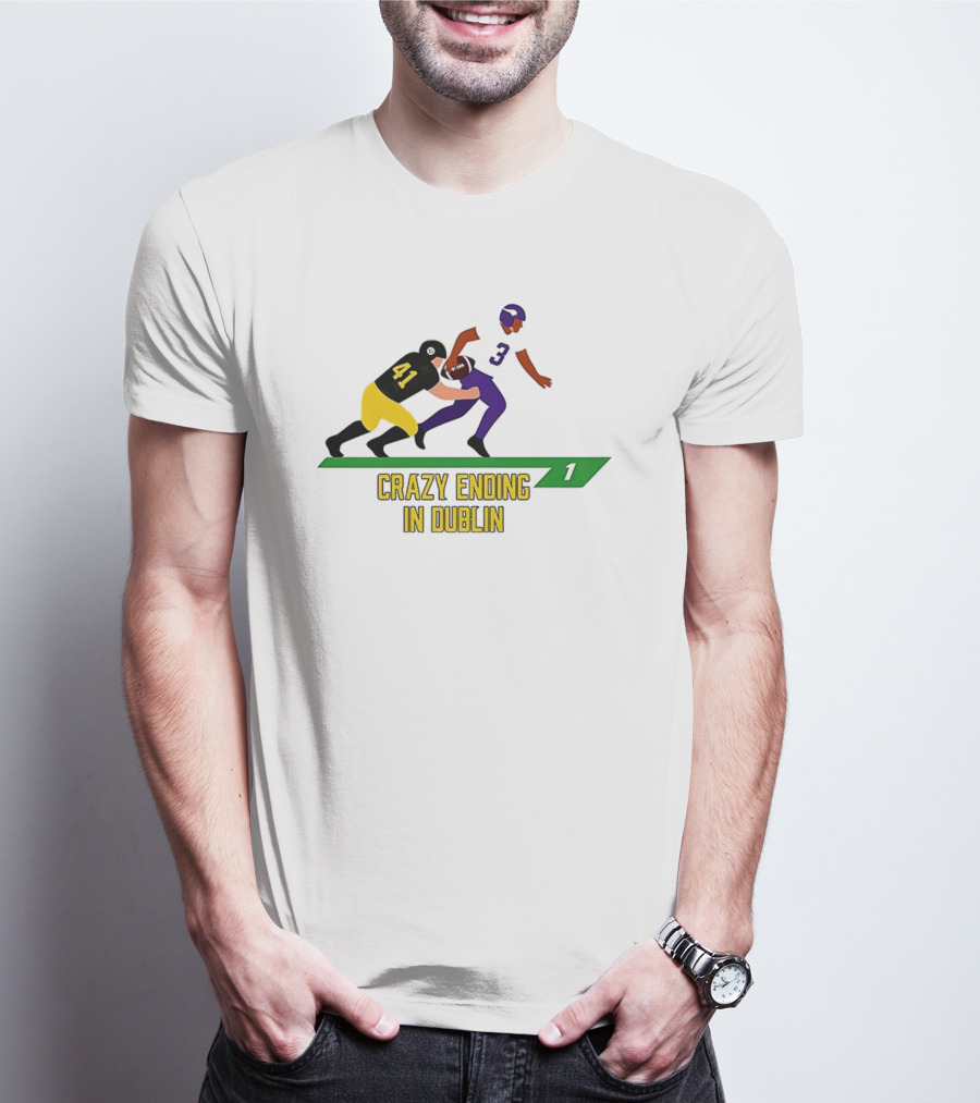 NFL Moment Steelers Vikings Crazy Ending In Dublin Number 41 Tackles Number 3 T-Shirt