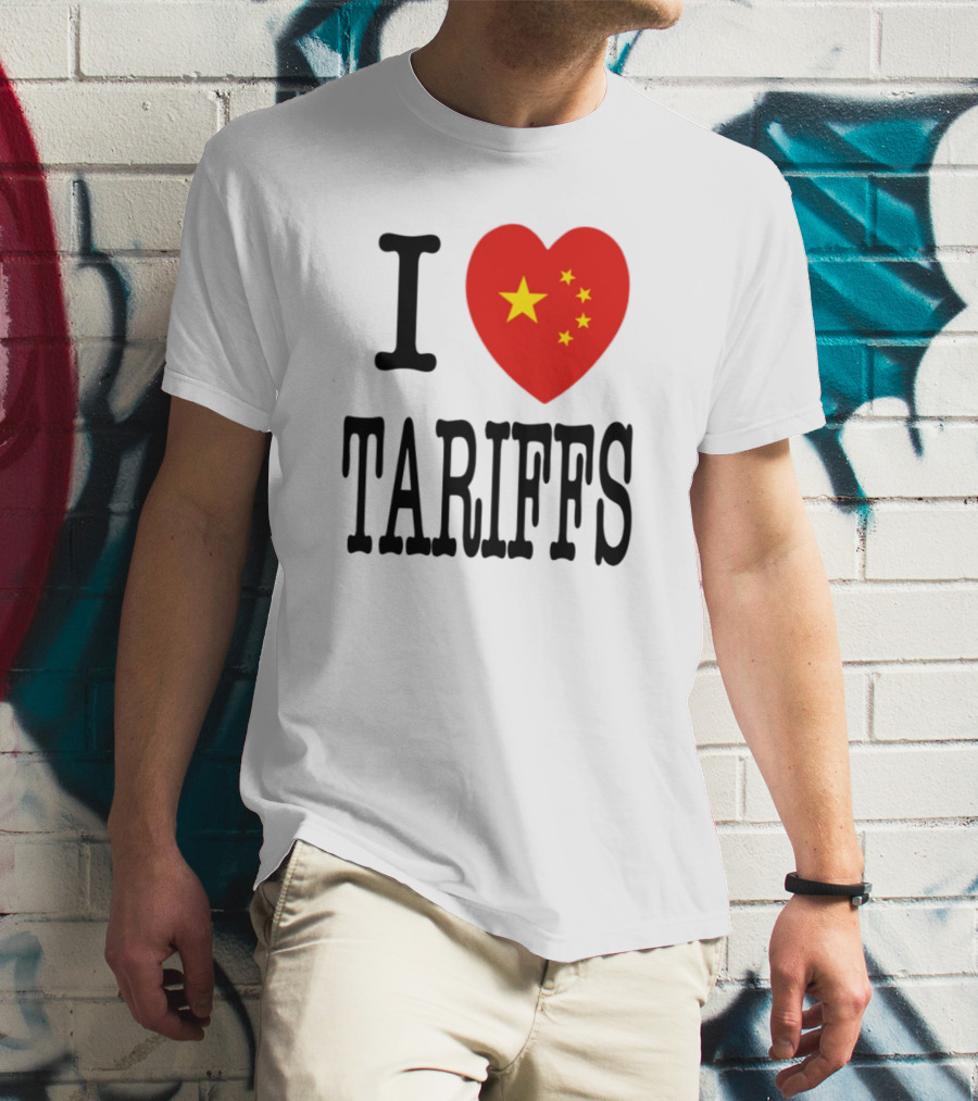 Flags Heart Tariffs China Stars T-Shirt