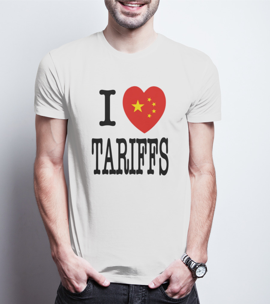 Flags Heart Tariffs China Stars T-Shirt