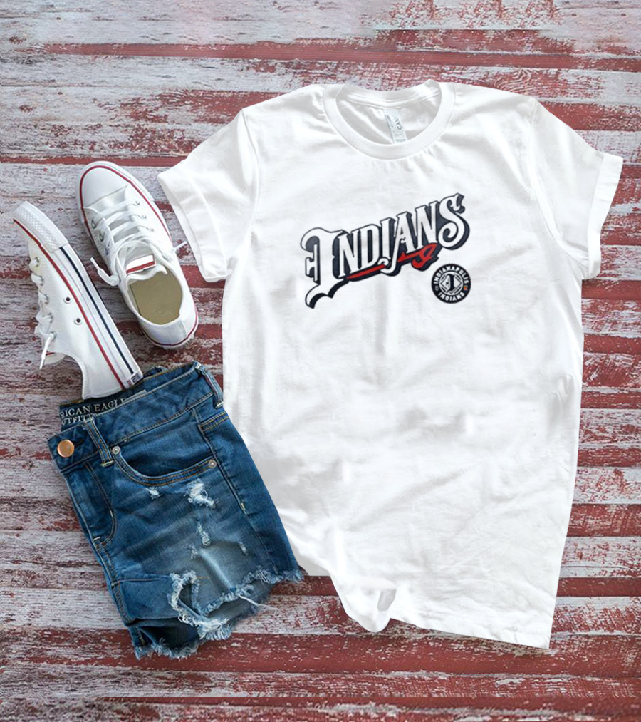 Indianapolis Indians Wordmark Script Classic Emblem T-Shirt