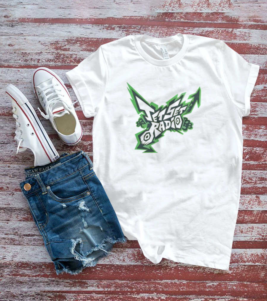 Jet Set Radio Iconic Graffiti Style Green Arrow Emblem T-Shirt