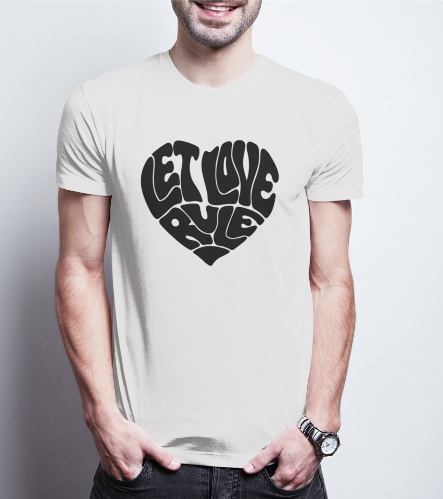 Lennykravitz Let Love Rule Heart Text Portrait Style T-Shirt