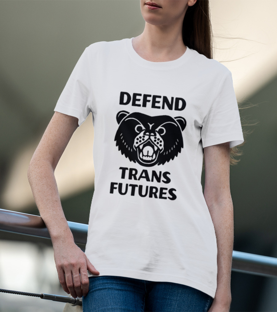 Defend Trans Futures Bear Symbol With Fangs T-Shirt