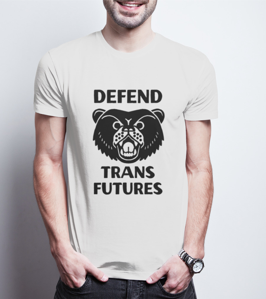 Defend Trans Futures Bear Symbol With Fangs T-Shirt