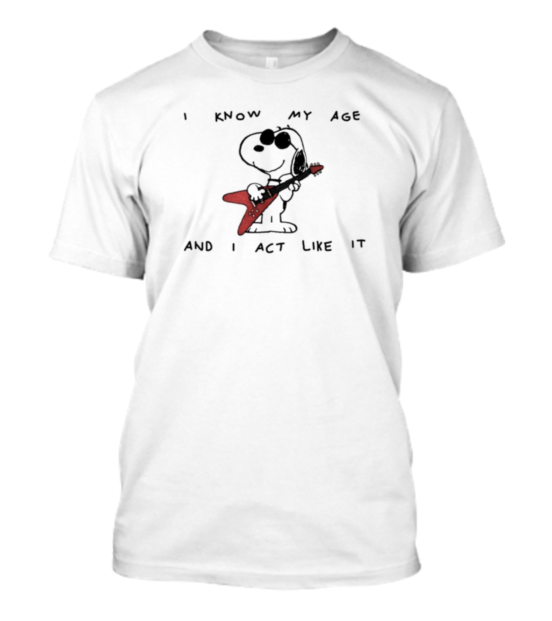 I Know My Age And I Act Like It Limited Edition Dog Electric Guitar T-Shirt