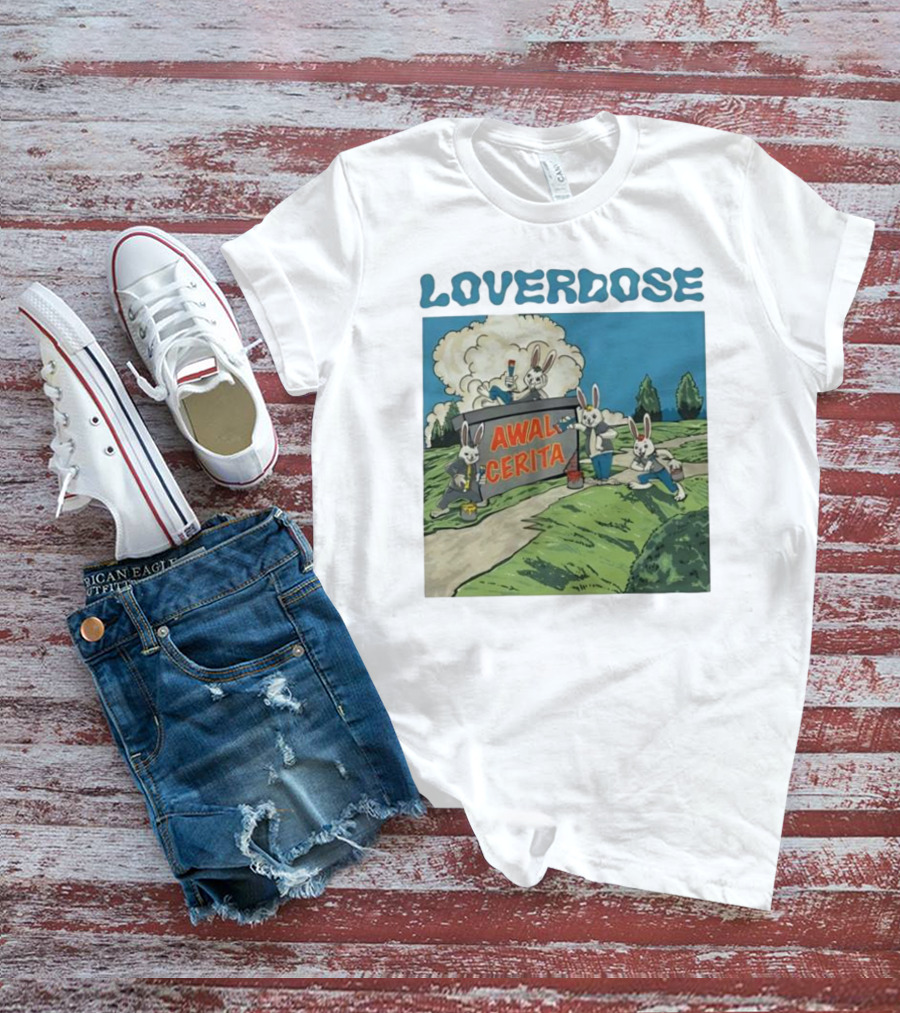 Loverdose Awal Cerita Rabbits Painting Sign T-Shirt
