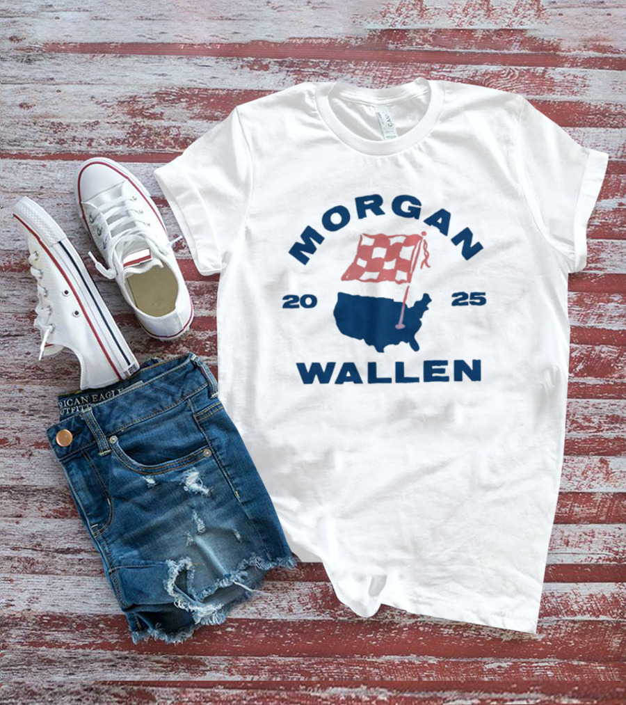 Morgan Wallen 2025 USA Tour Flag T-Shirt