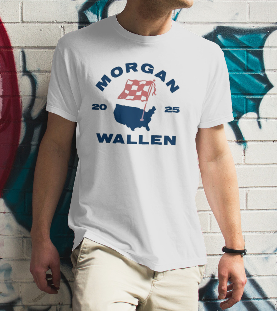 Morgan Wallen 2025 USA Tour Flag T-Shirt