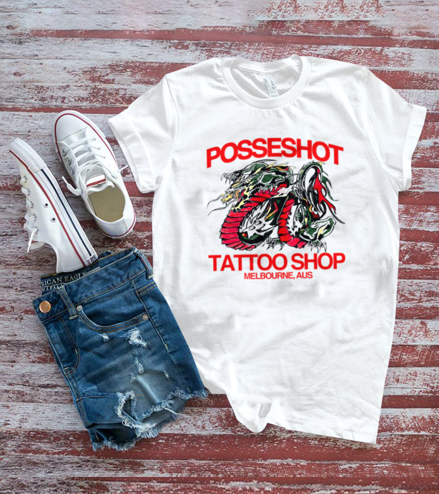 Posseshot Tattoo Shop Melbourne Aus Dragon Art T-Shirt