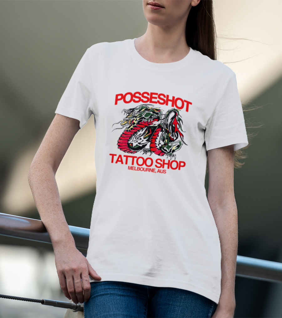 Posseshot Tattoo Shop Melbourne Aus Dragon Art T-Shirt