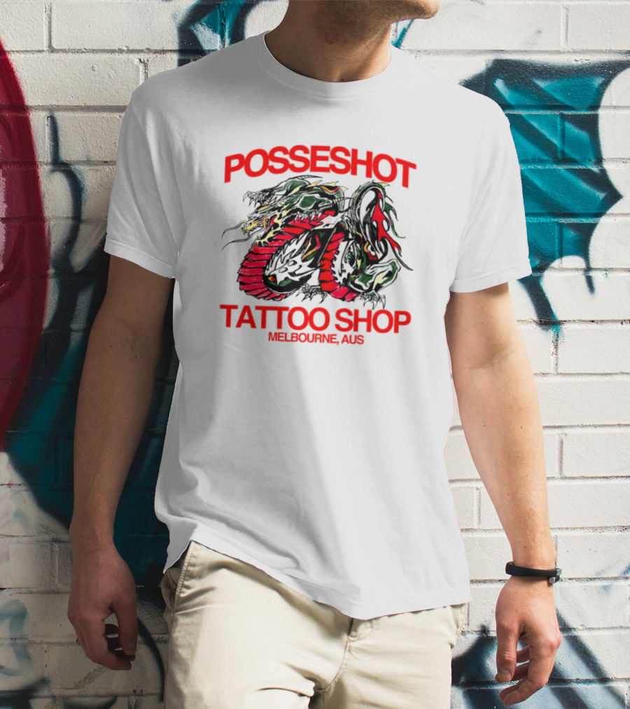Posseshot Tattoo Shop Melbourne Aus Dragon Art T-Shirt