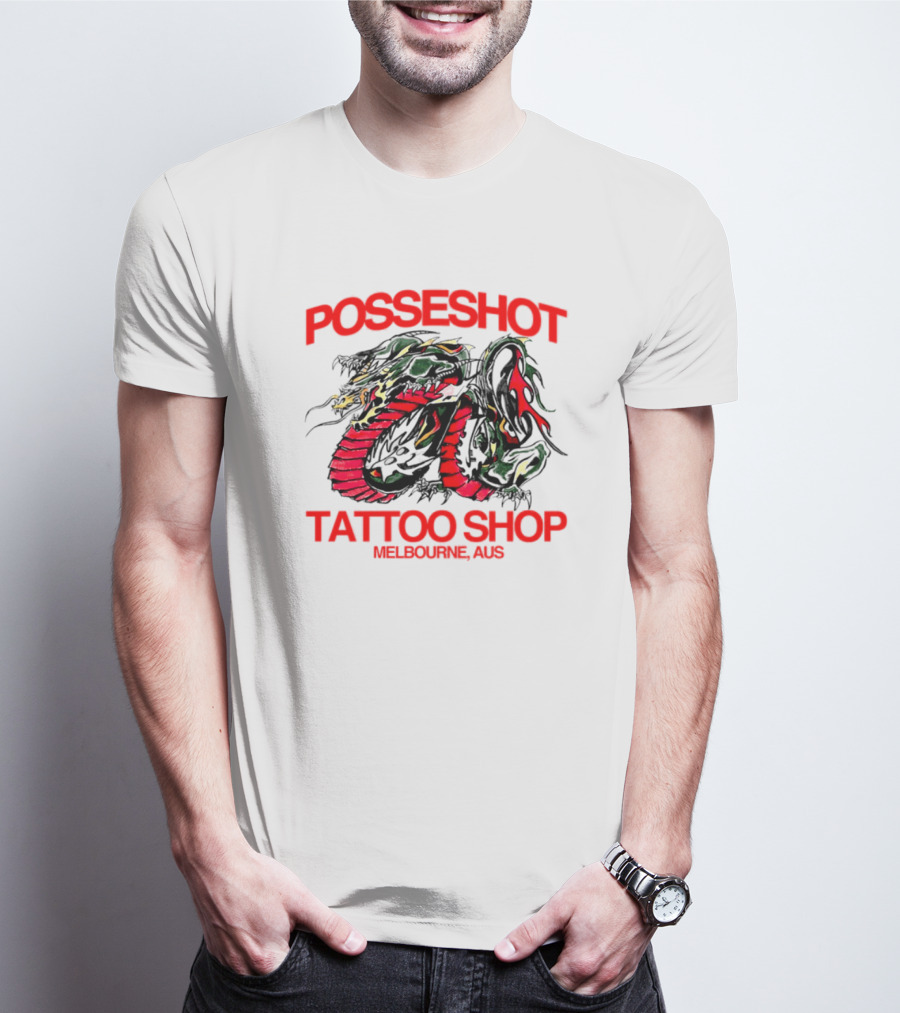 Posseshot Tattoo Shop Melbourne Aus Dragon Art T-Shirt