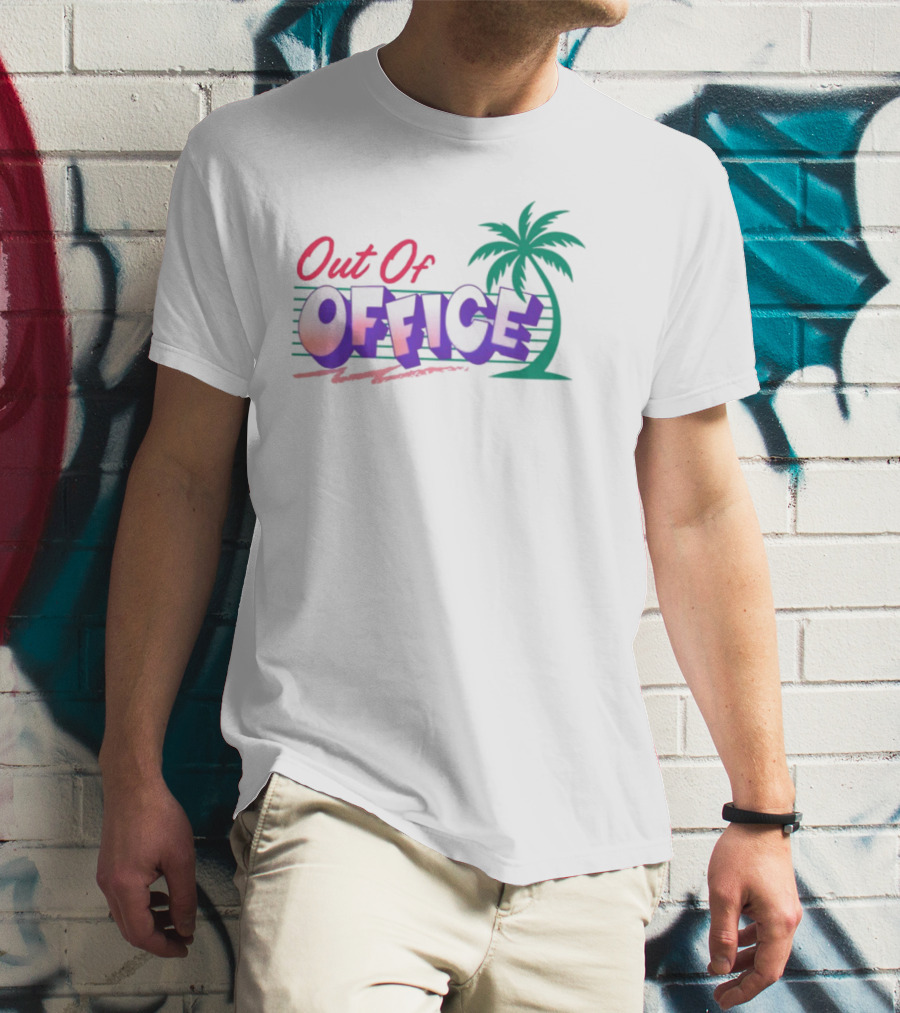 Out Of Office Tropical Palm Tree Retro Style T-Shirt