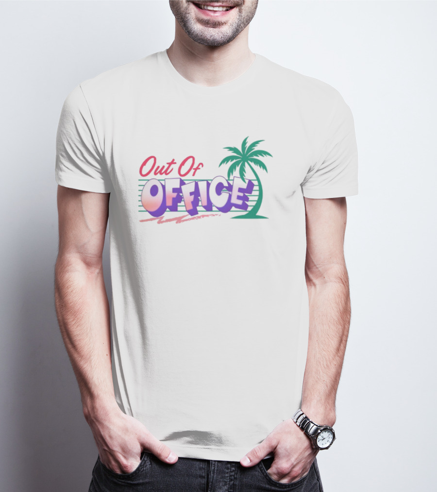 Out Of Office Tropical Palm Tree Retro Style T-Shirt