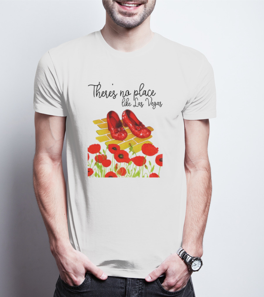 Wizard Of Oz Ruby Slippers Yellow Brick Road Poppies Las Vegas Magic T-Shirt