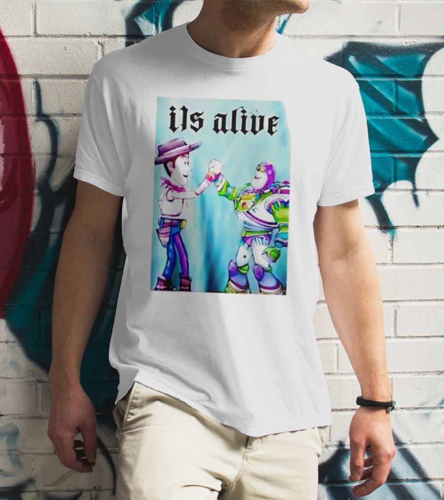 Ils Alive Woody And Buzz Lightyear Fist Bump T-Shirt