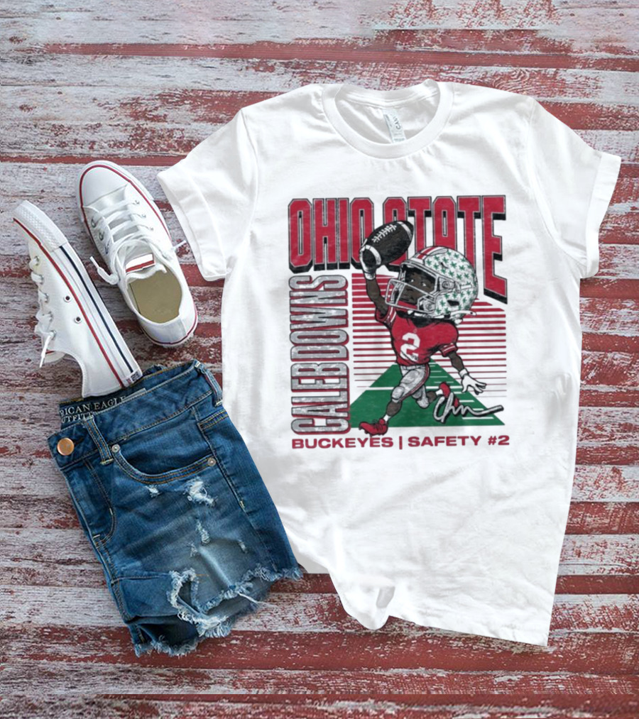 Ohio State Caleb Downs Buckeyes Safety Caricature #2 T-Shirt