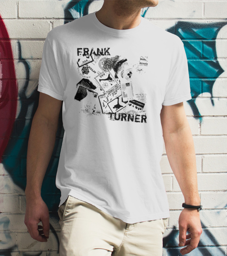 Frank Turner The Next 10 Years Black Rose And Music Collage T-Shirt