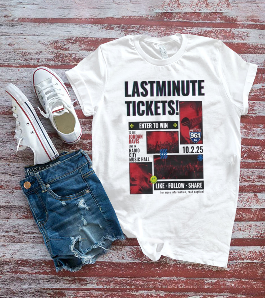 Last Minute Tickets Enter To Win Oct 2 2025 Radio City Music Hall 96.1 T-Shirt