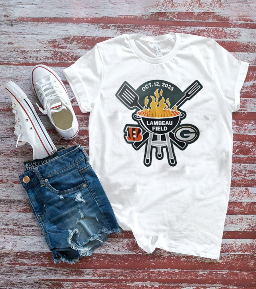 Green Bay Packers Cincinnati Bengals Lambeau Field October 12 2025 BBQ Tailgate Event T-Shirt