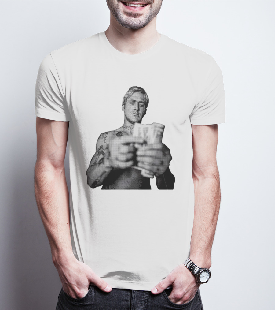 Handsome Luke Counting Money Tattoo Portrait T-Shirt