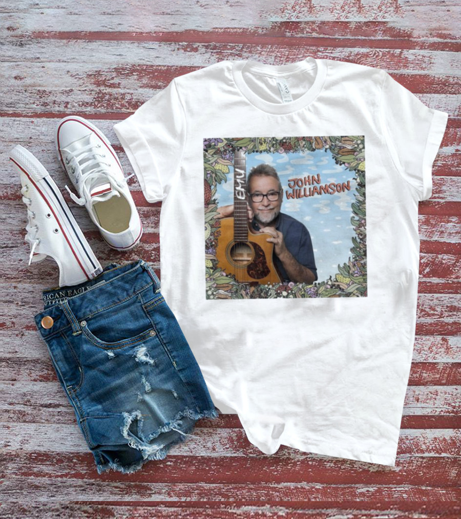 John Williamson EMU Guitar Ausmusic Floral Border T-Shirt