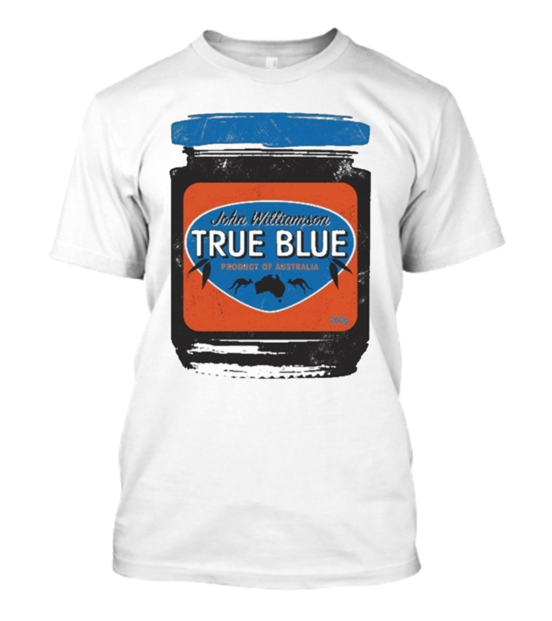 John Williamson True Blue Product Of Australia Mock Jam Label T-Shirt