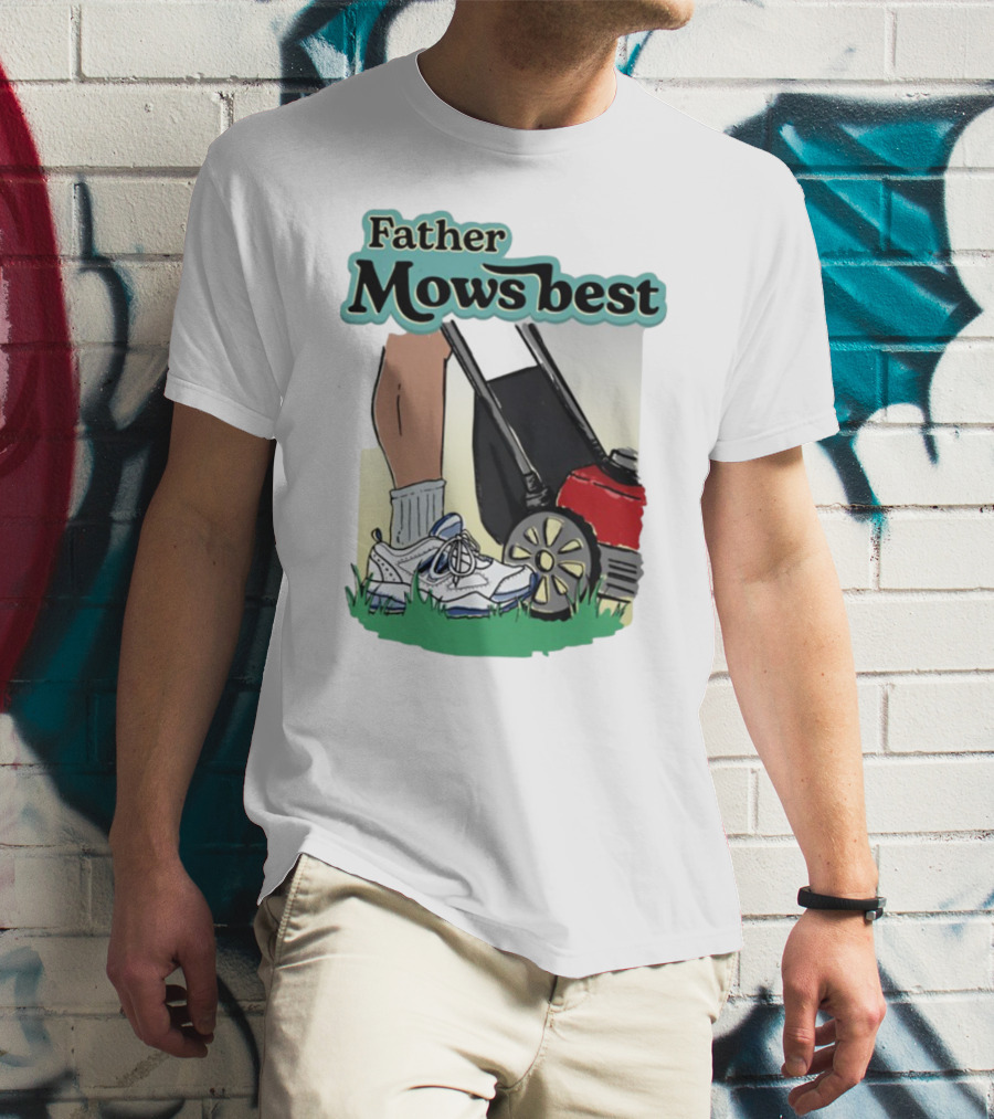Father Mows Best Emotionalclub Lawn Mower Sneaker Style T-Shirt