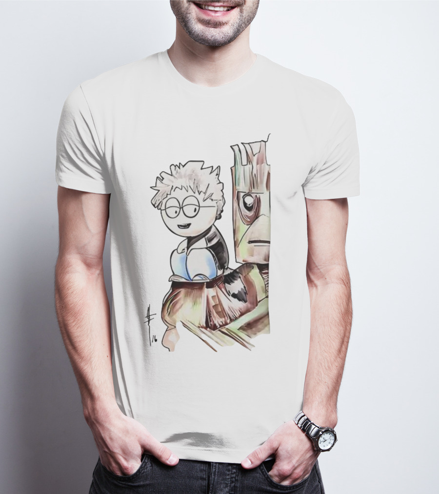 Kyle Broflovski And Groot Cartoon Mashup Fan Art South Park Guardians Of The Galaxy Crossover T-Shirt