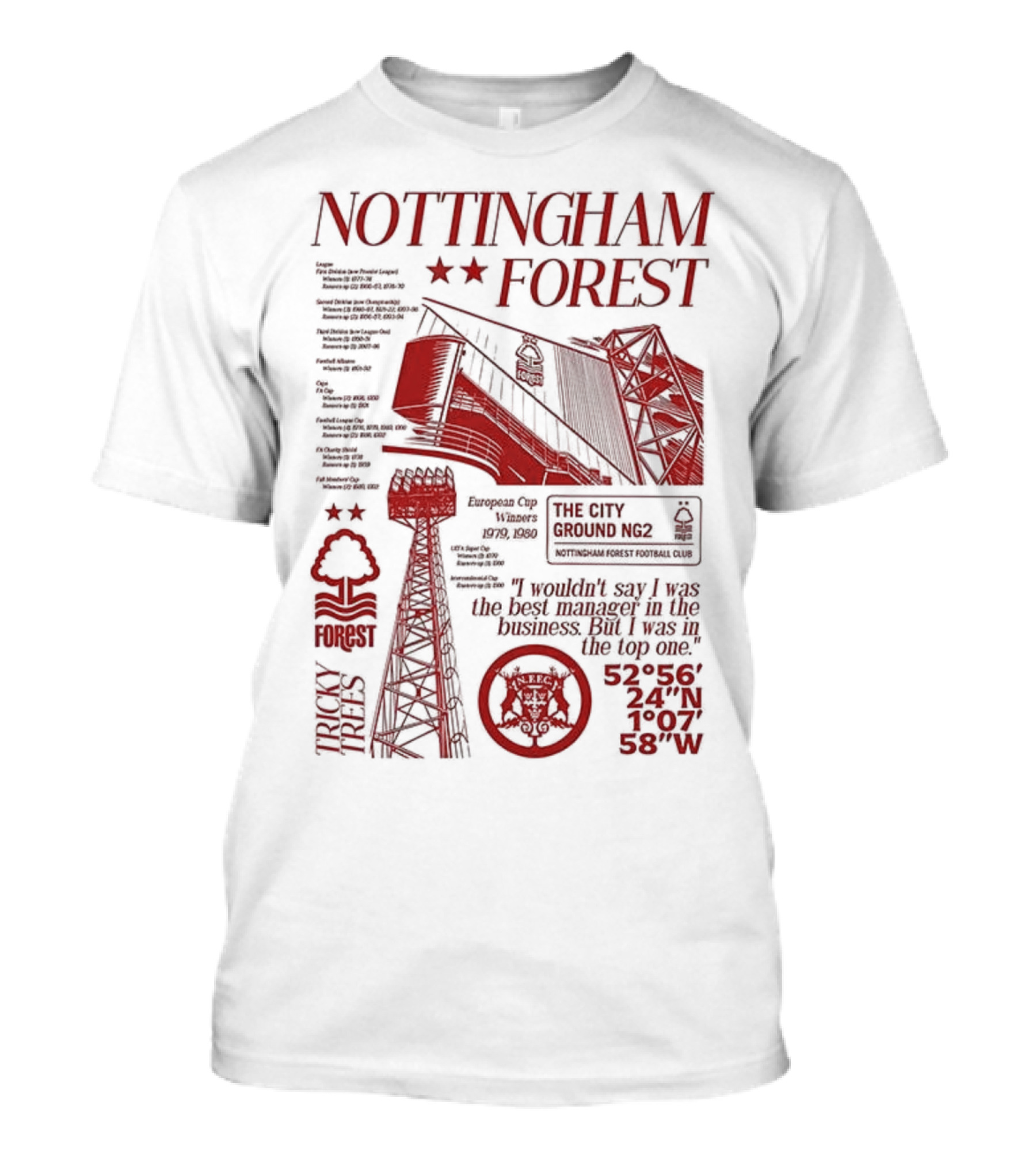 Nottingham Forest Premier League City Ground Nottinghamshire Football Club T-Shirt