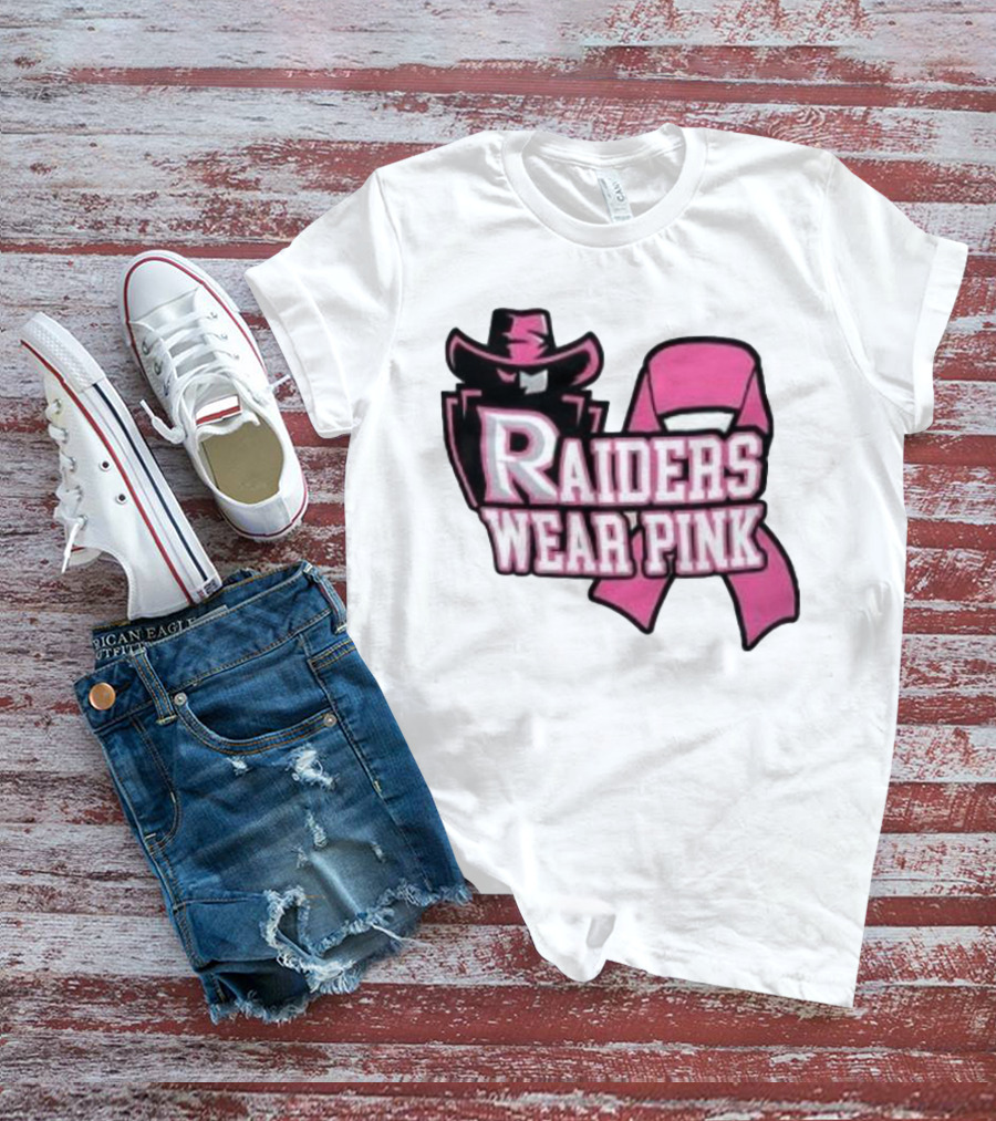 Raiders Wear Pink Breast Cancer Awareness Power Ribbon T-Shirt