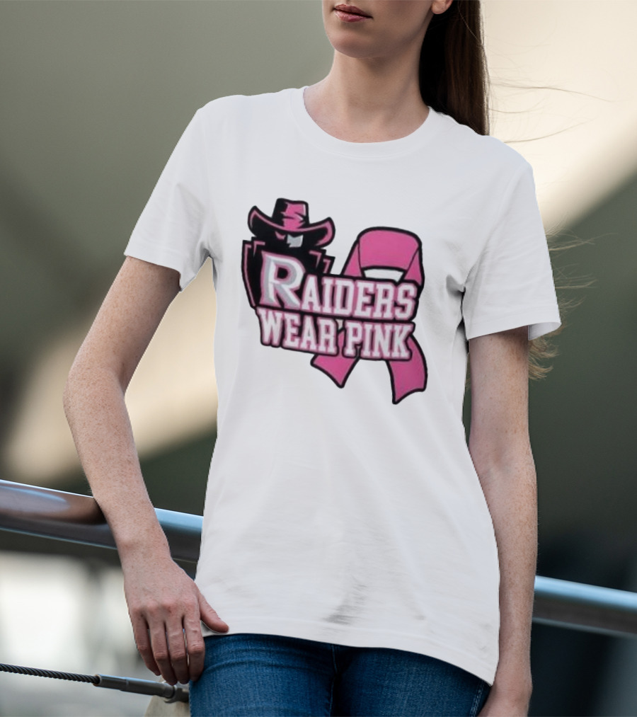 Raiders Wear Pink Breast Cancer Awareness Power Ribbon T-Shirt