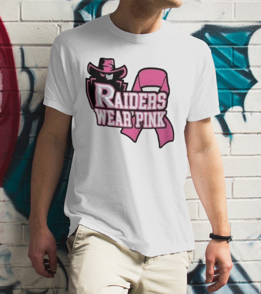 Raiders Wear Pink Breast Cancer Awareness Power Ribbon T-Shirt