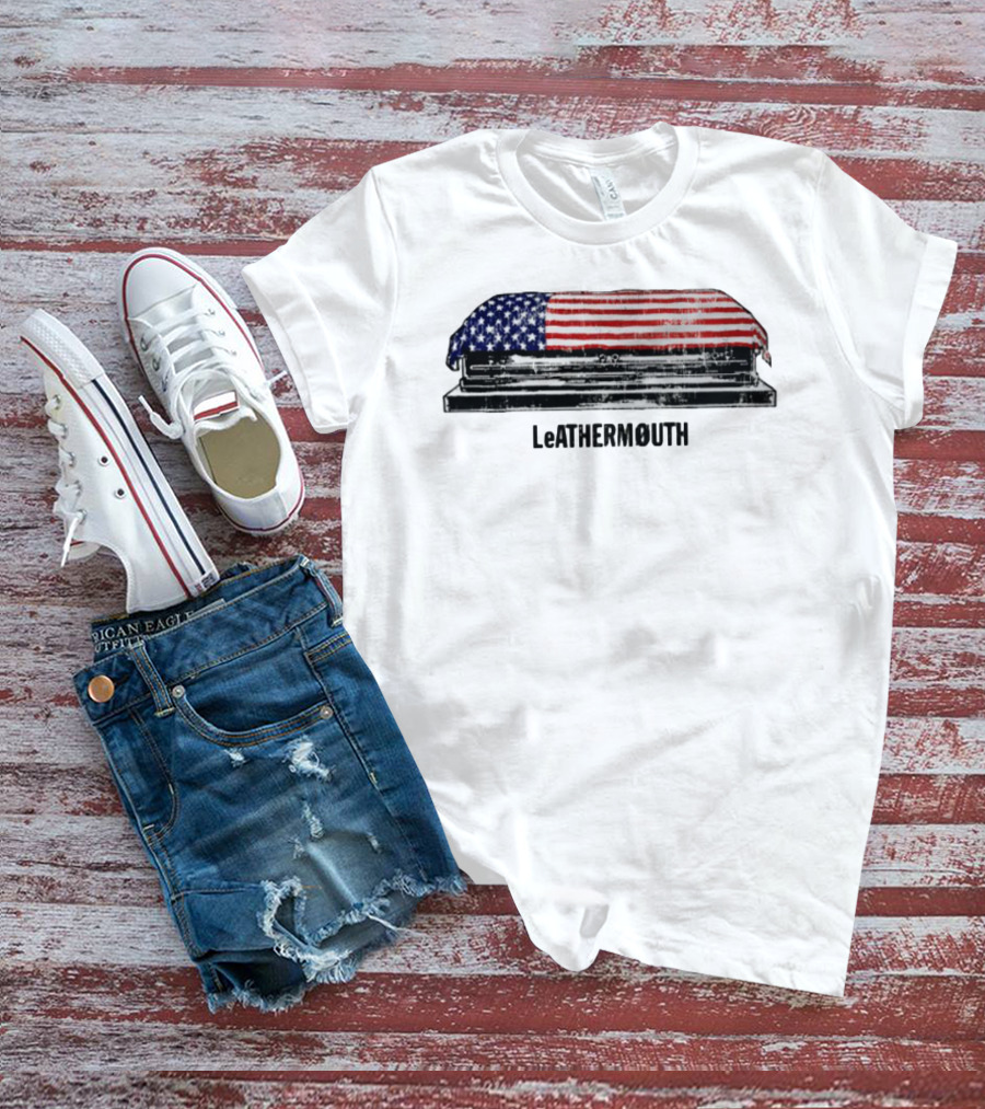 Leathermouth American Flag Coffin T-Shirt