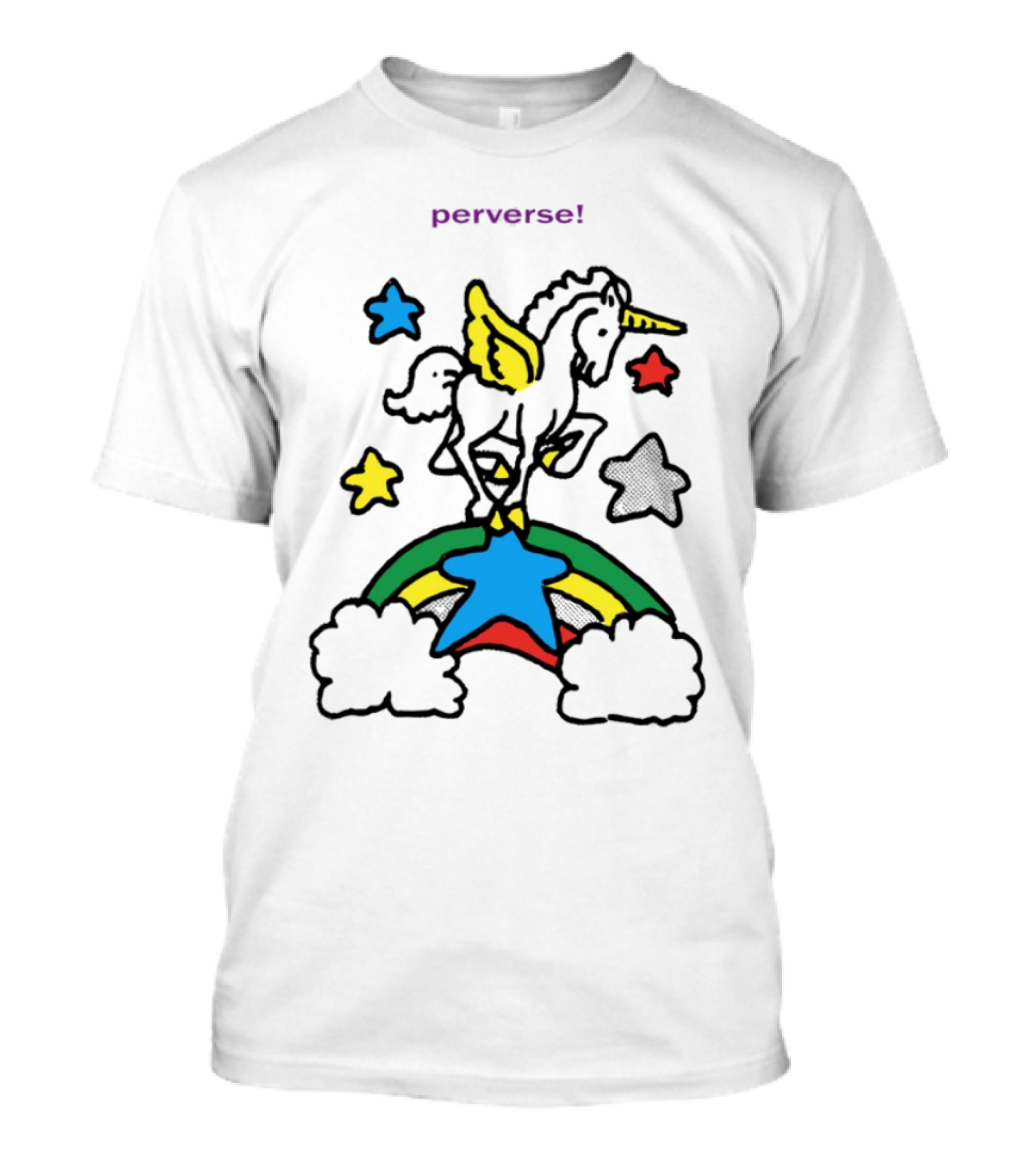 Perverse Pride Bug Girl Rainbow Stars Wings T-Shirt