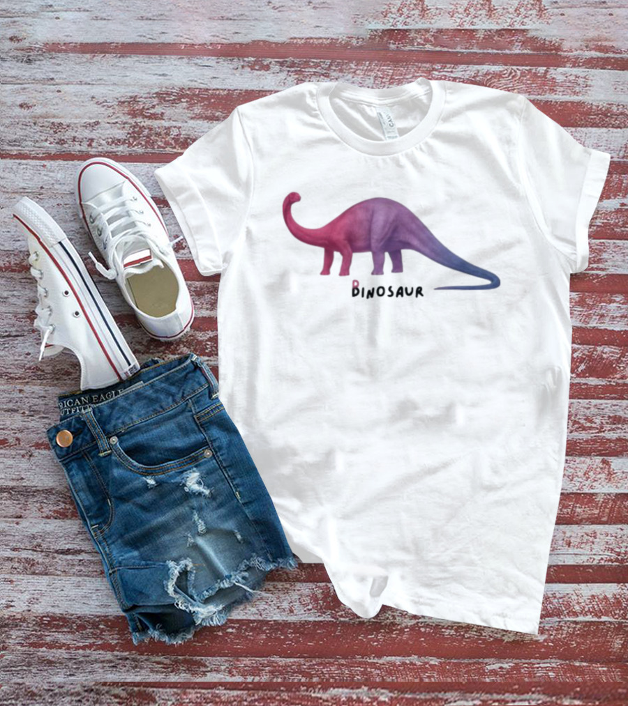 Pridecore Binosaur Dinosaur LGBTQ Rainbow Colors T-Shirt