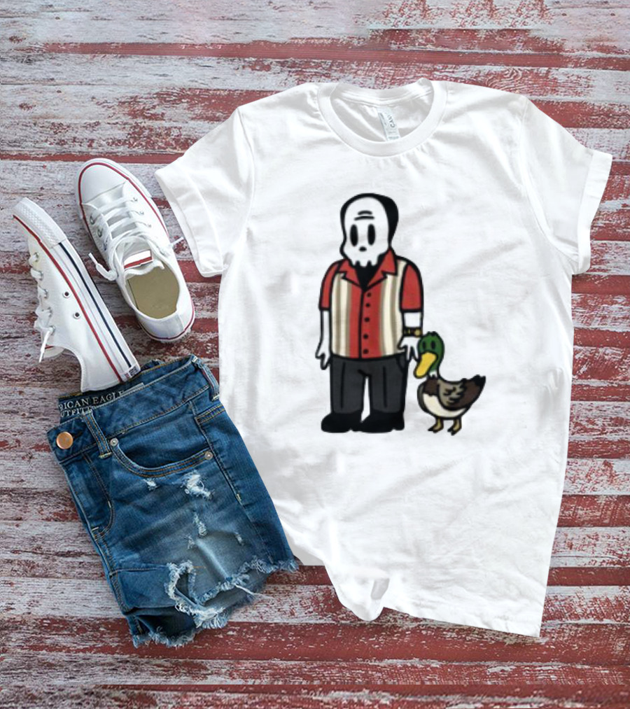 Warren Lotas Skull Character With Duck Companion Bowling Style Outfit T-Shirt