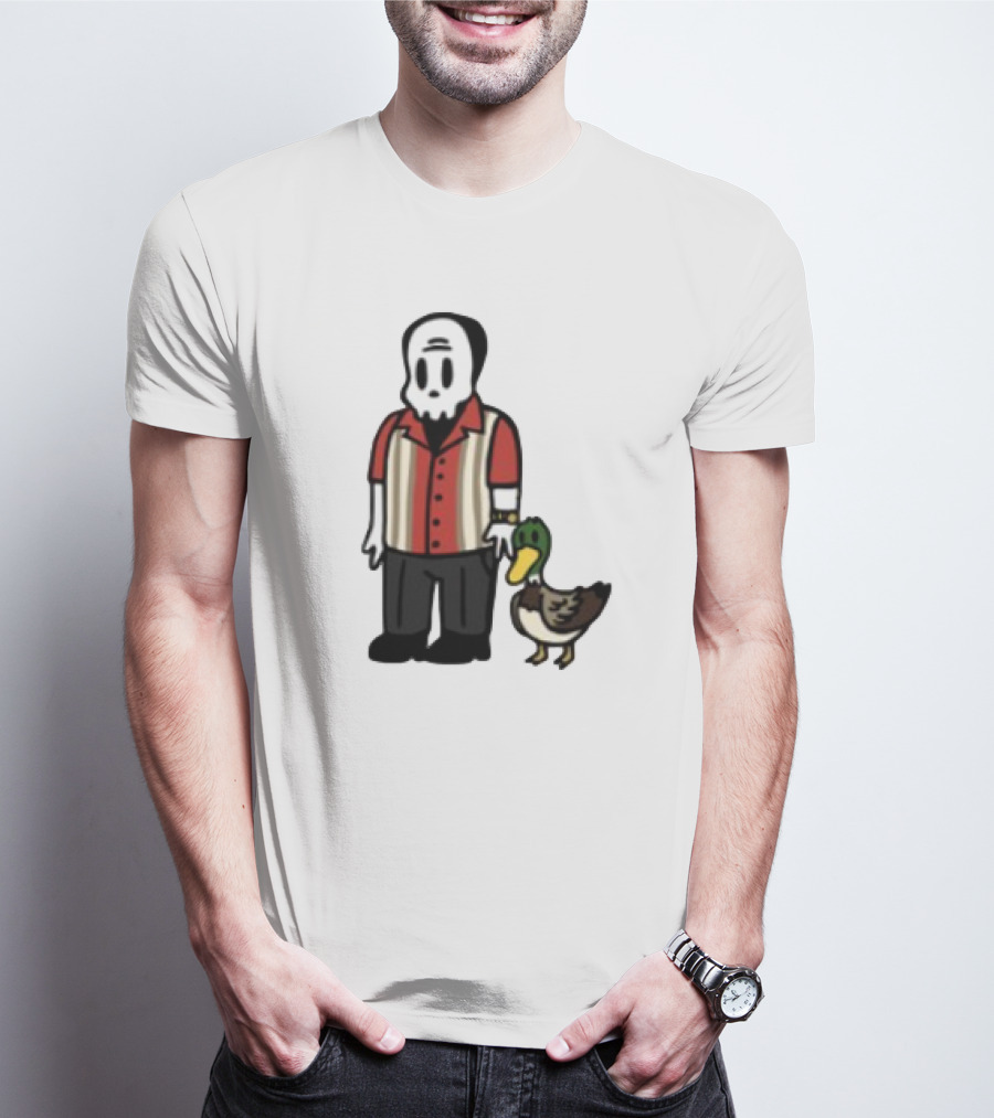 Warren Lotas Skull Character With Duck Companion Bowling Style Outfit T-Shirt