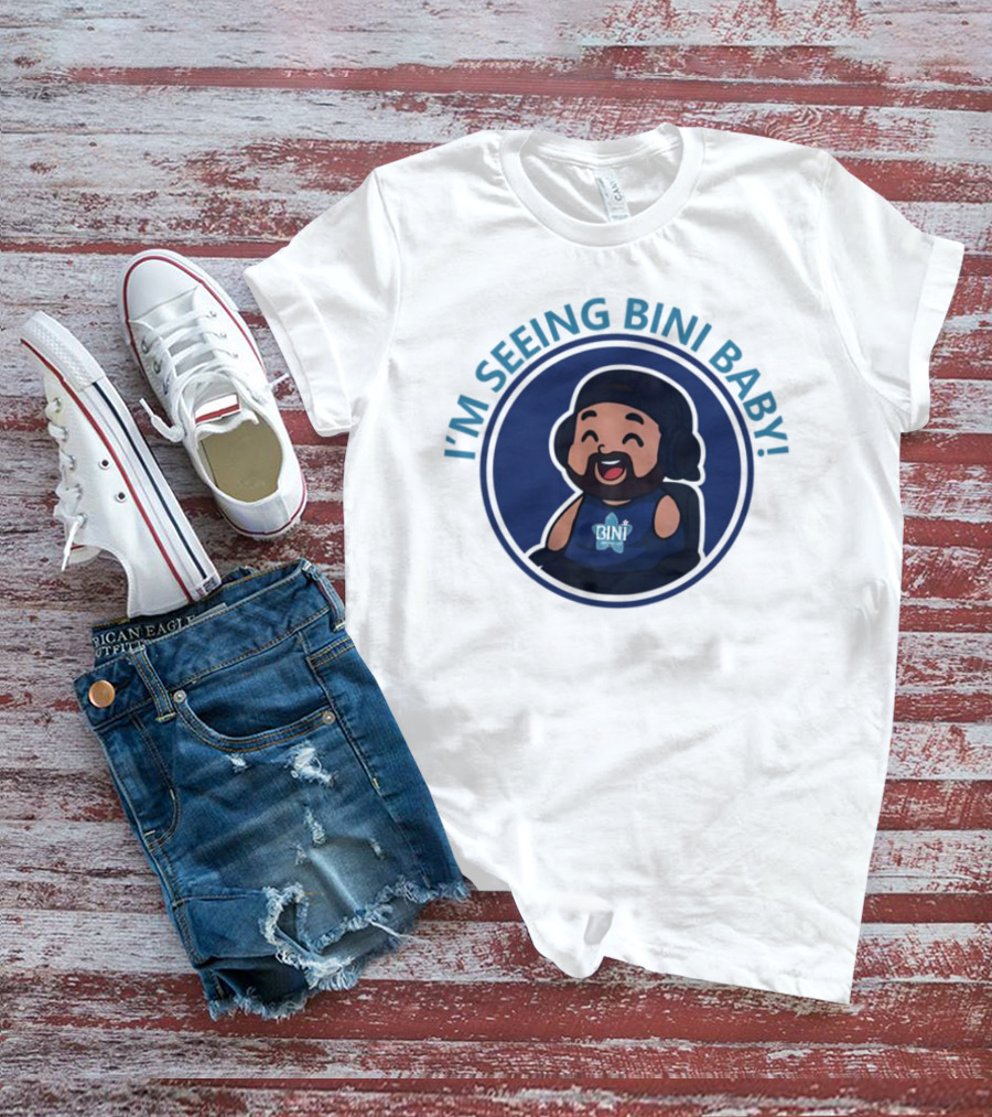 1Armreacts I'm Seeing Bini Baby Cartoon Character With Headphones And Star T-Shirt