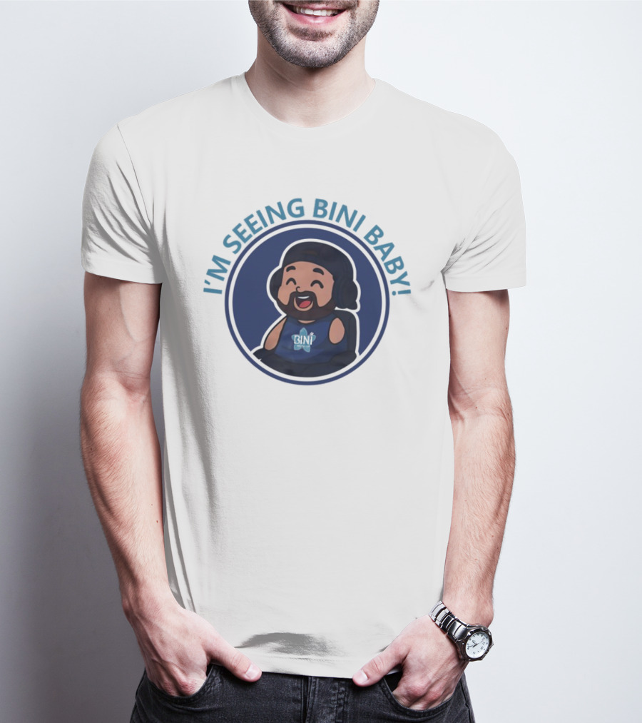 1Armreacts I'm Seeing Bini Baby Cartoon Character With Headphones And Star T-Shirt