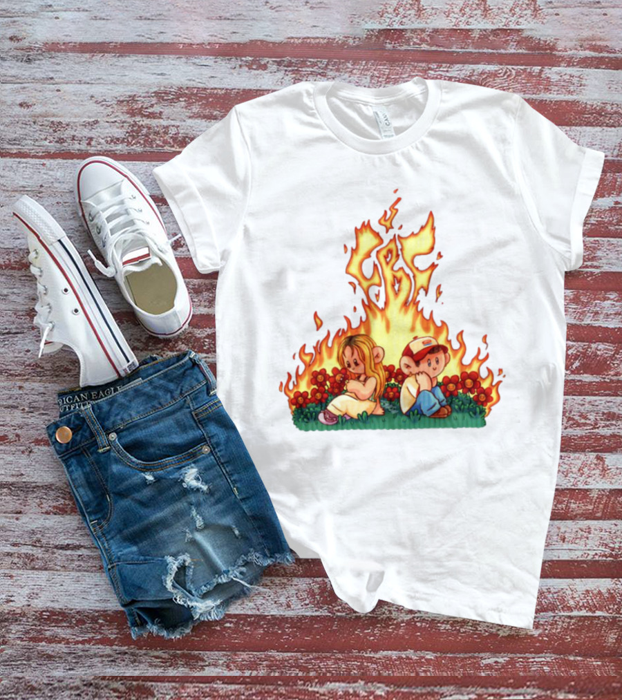 Fireball Friday Love Is Comic Characters With Fiery Background T-Shirt