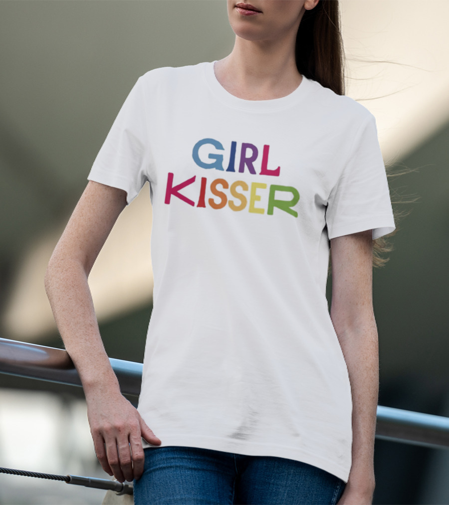 Rainbow Pride Girlinred Girl Kisser LGBTQ+ Bold Statement T-Shirt
