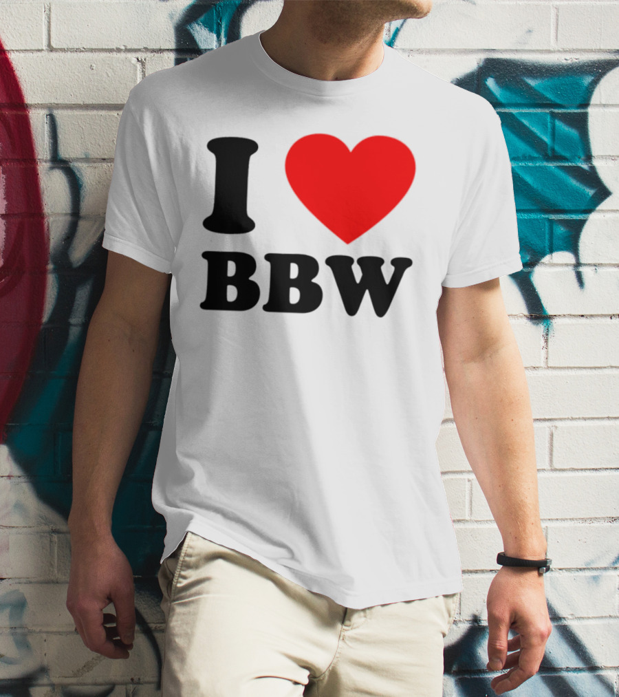 I Love BBW Heart Symbol Statement T-Shirt