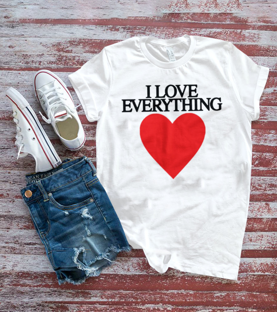 Mira Joyce I Love Everything Heart Red Graphic Style T-Shirt