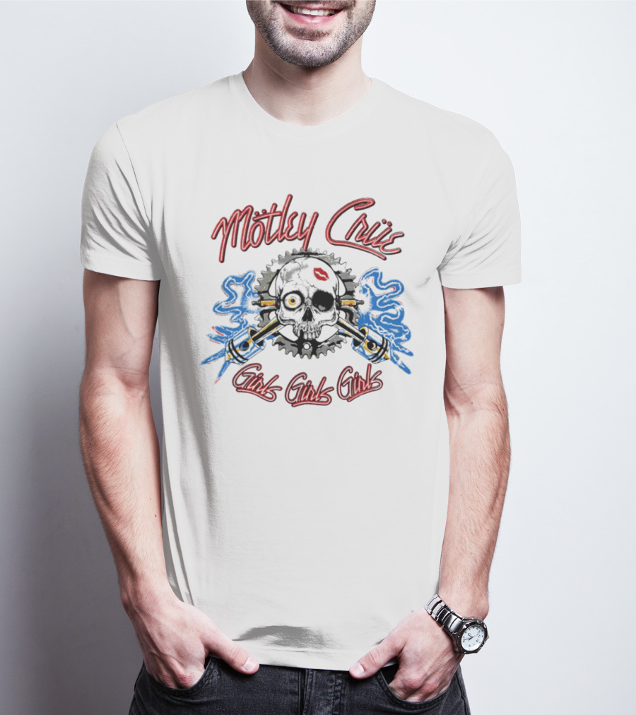 Mötley Crüe Vintage Spark Plug Girls Girls Girls T-Shirt