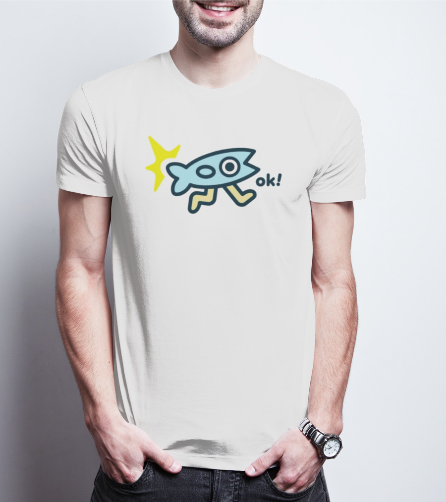 Oksuperday Fish With Legs And Star Icon Ok T-Shirt
