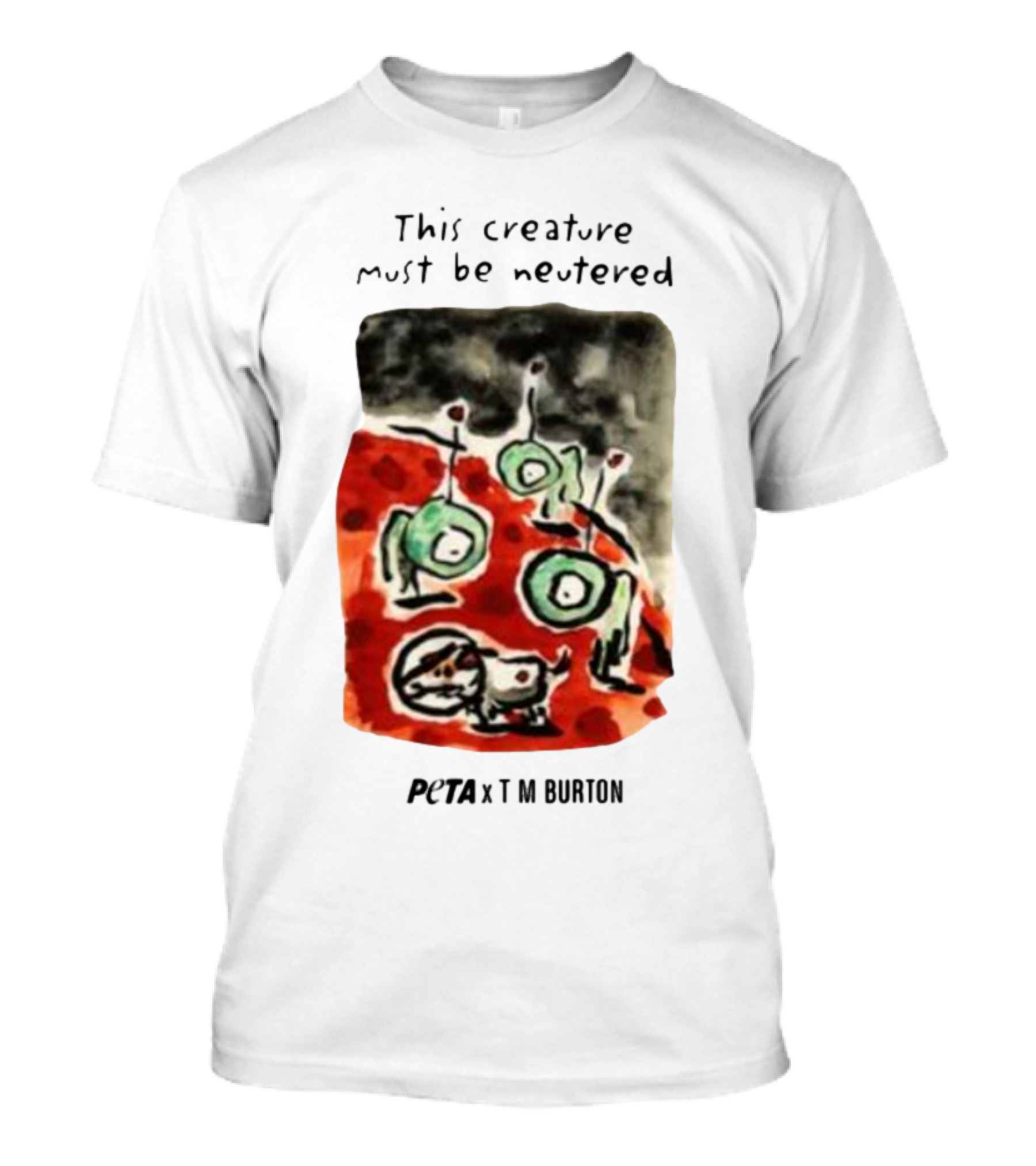 Peta X Tim Burton The Creature Must Be Regarded Levi In Space T-Shirt