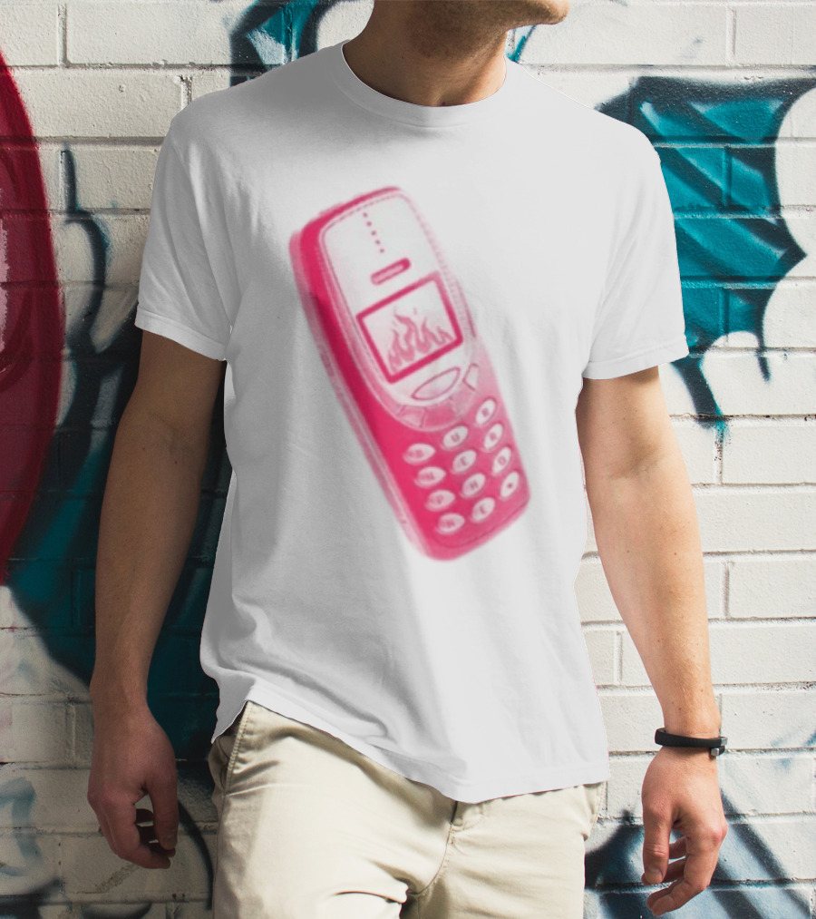 Ben Ellis The Burner Phone Retro Cell Fire Graphic T-Shirt