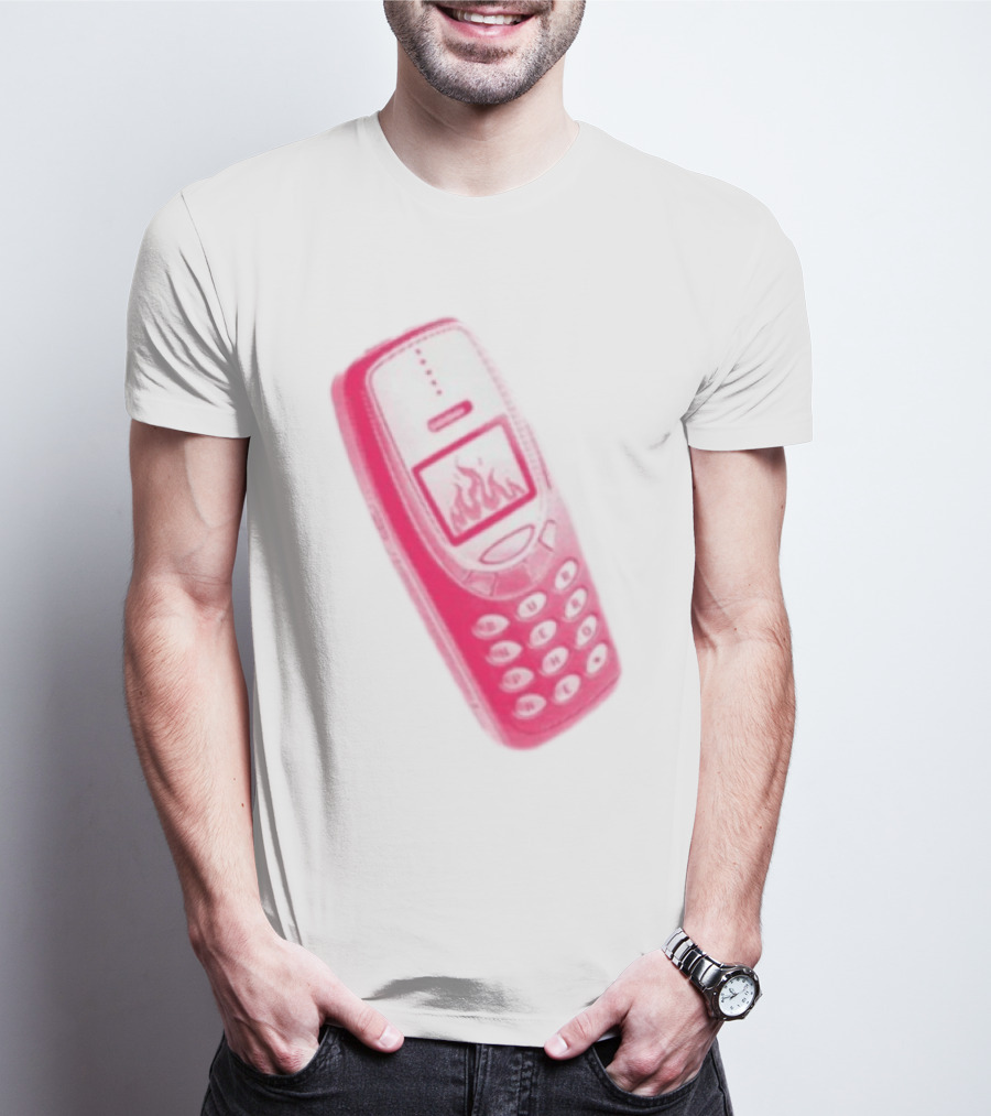 Ben Ellis The Burner Phone Retro Cell Fire Graphic T-Shirt